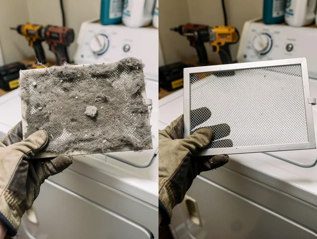 Professional lint trap cleaning by Twinsburg Dryer Vent Cleaning in Twinsburg